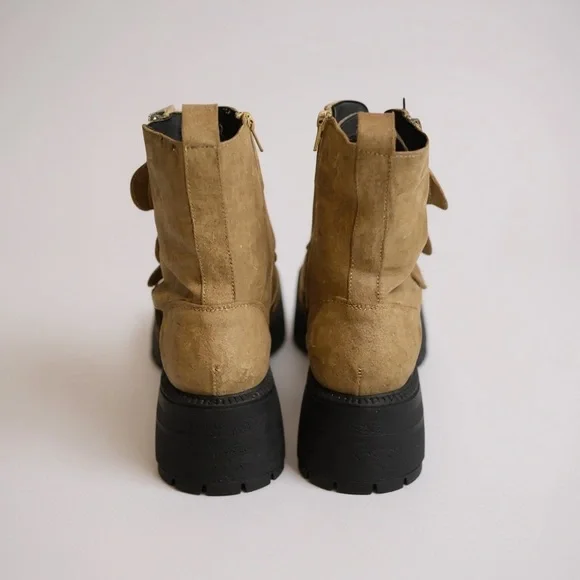 Free People Tan Lace-Up Boots - Picture 4 of 6